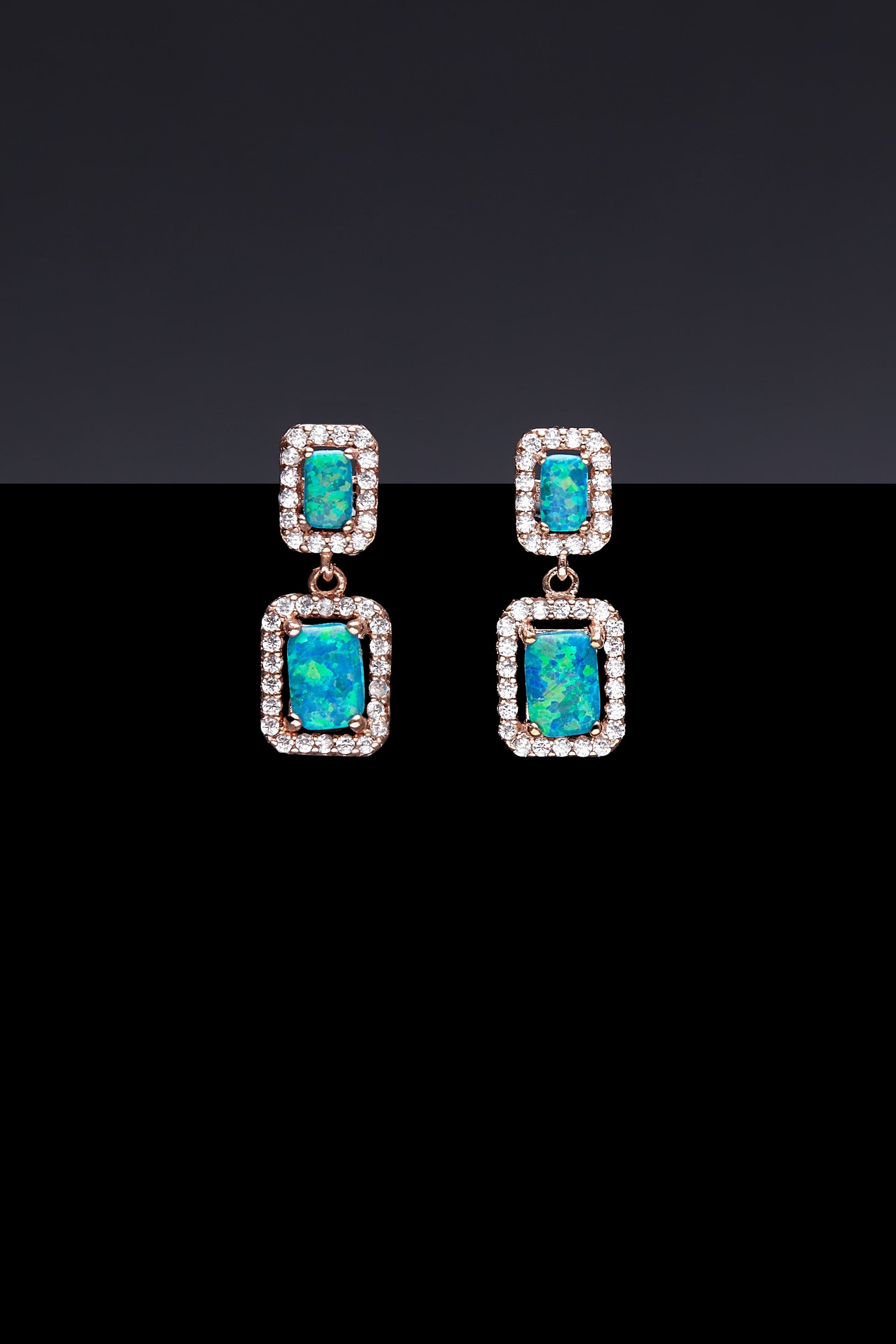 Radiant opal earrigns transparent blue(clip-on earrings) - fasfas