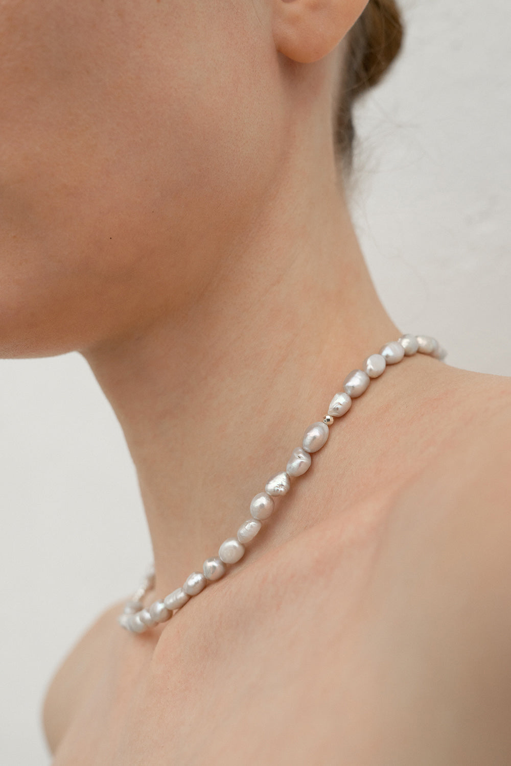 6.5mm grey freshwater pearl necklace - fasfas