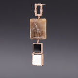 Petrified wood dramatique earrings - fasfas