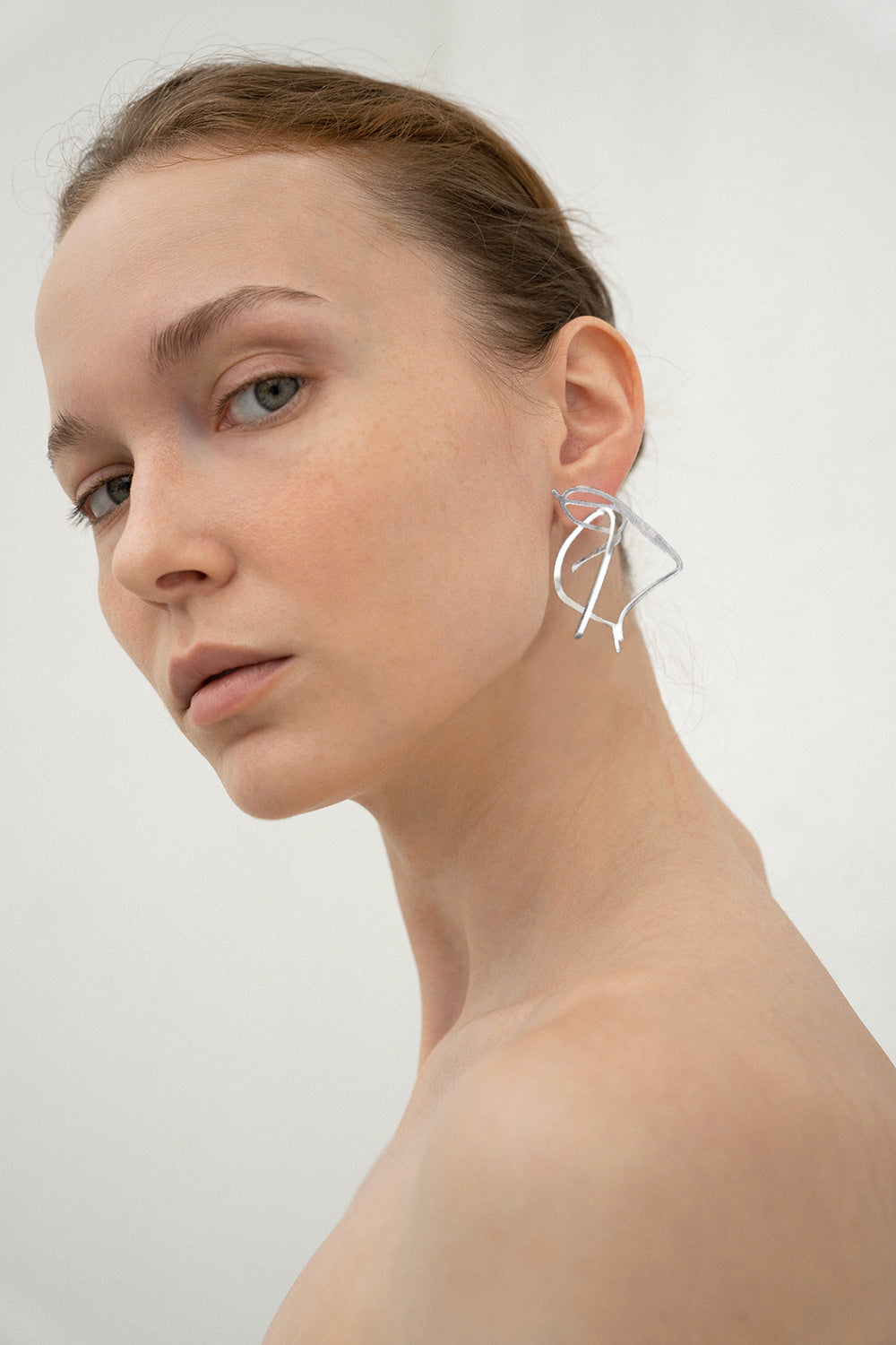 Dancing objet No.7 earrings - silver(clip-on earrings) - fasfas