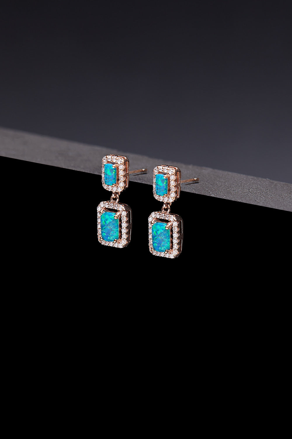 Radiant opal earrigns transparent blue(clip-on earrings) - fasfas