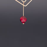 Cherry tiger eyes hexagon earrings(clip-on earrings) - fasfas