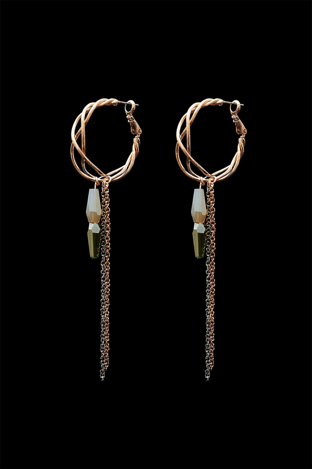 Green opal crystal earrings - fasfas