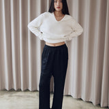 Acetate satin string pants black