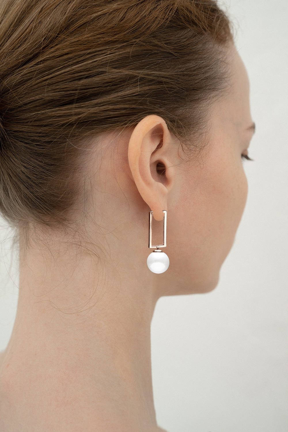 12mm pearl square hoop earrings - fasfas