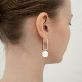 12mm pearl square hoop earrings - fasfas