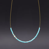 Invisible 2mm turquoise necklace - fasfas