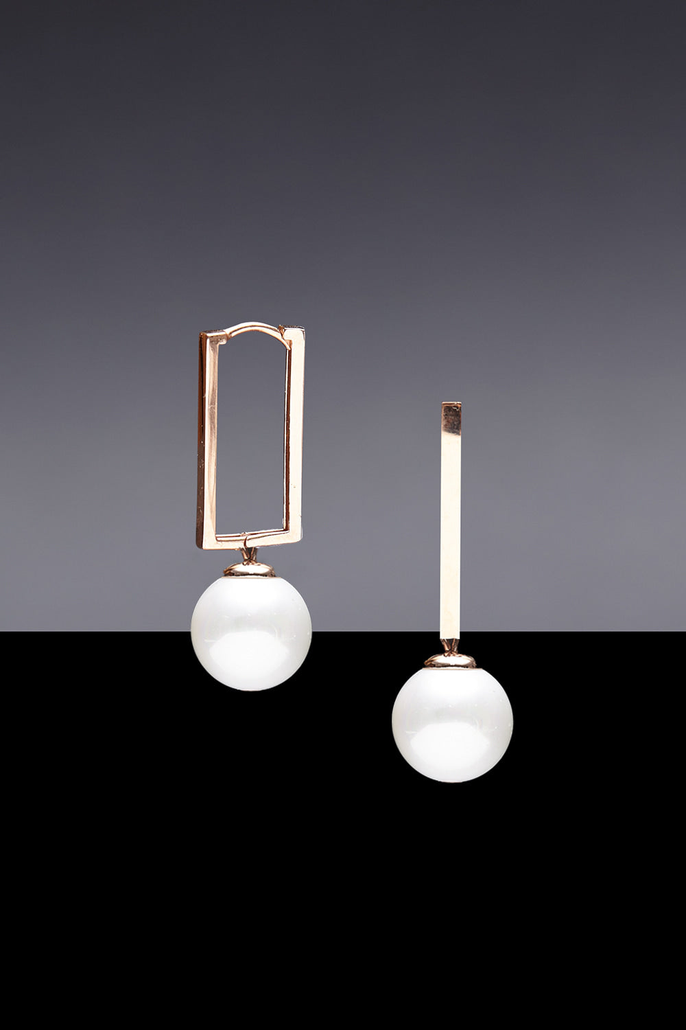 12mm pearl square hoop earrings - fasfas