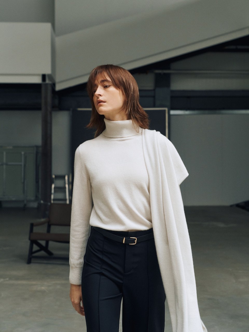 Italy cashmere 100% – basic handmade pullover ivory - fasfas