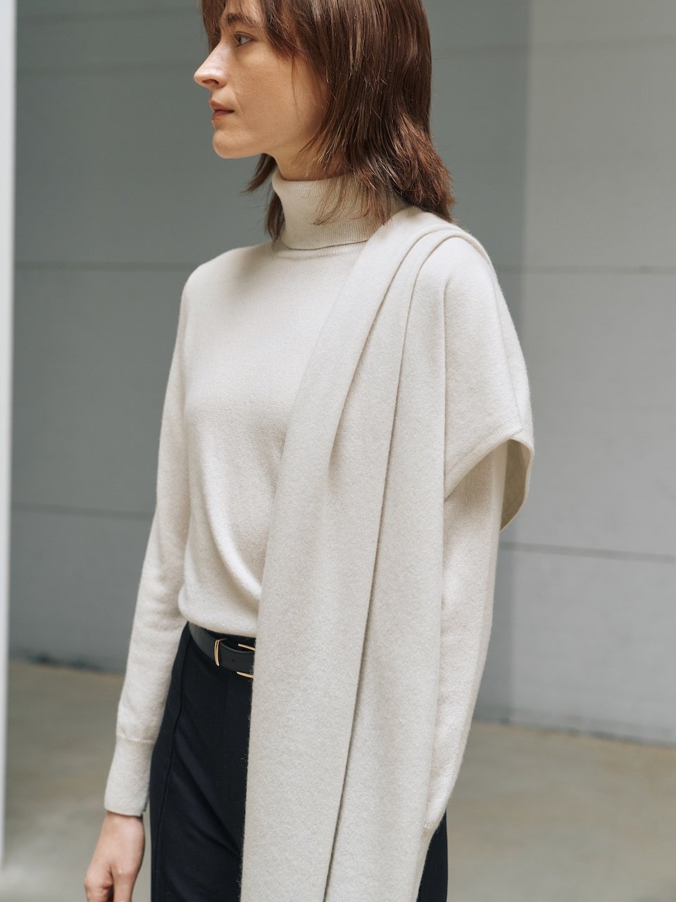Italy cashmere 100% – basic handmade pullover ivory - fasfas