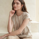 Tuck-detail sleeveless blouse top dutch white