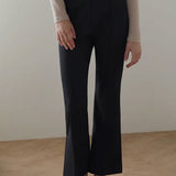 Pantalones acampanados a rayas de cintura alta