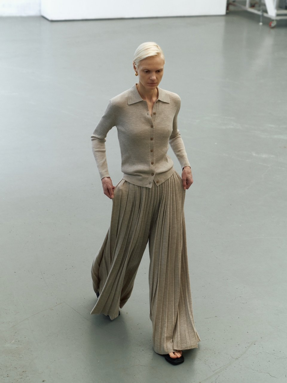 Plaets long pants beige - fasfas