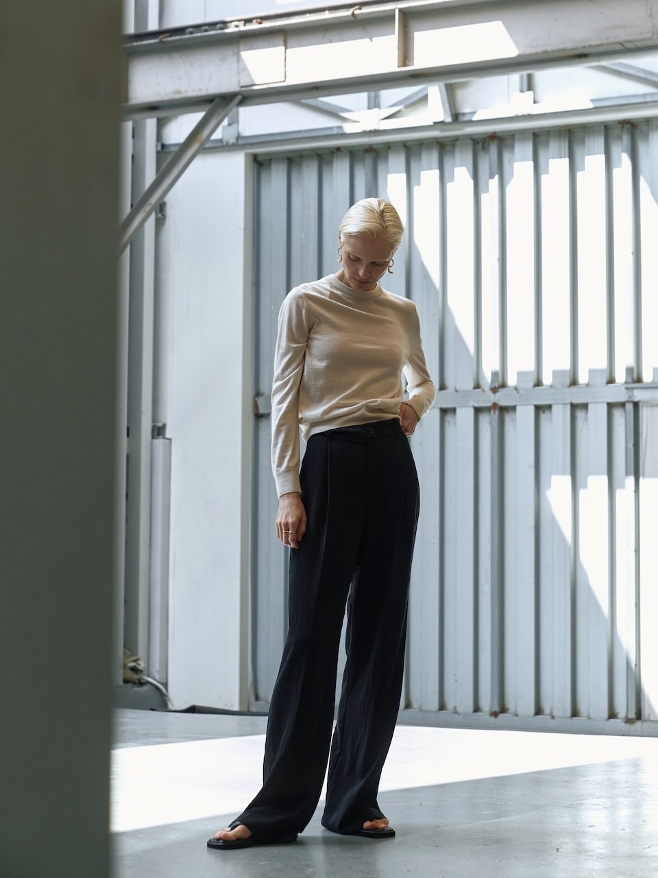 Silk cashmere pullover ivory - fasfas