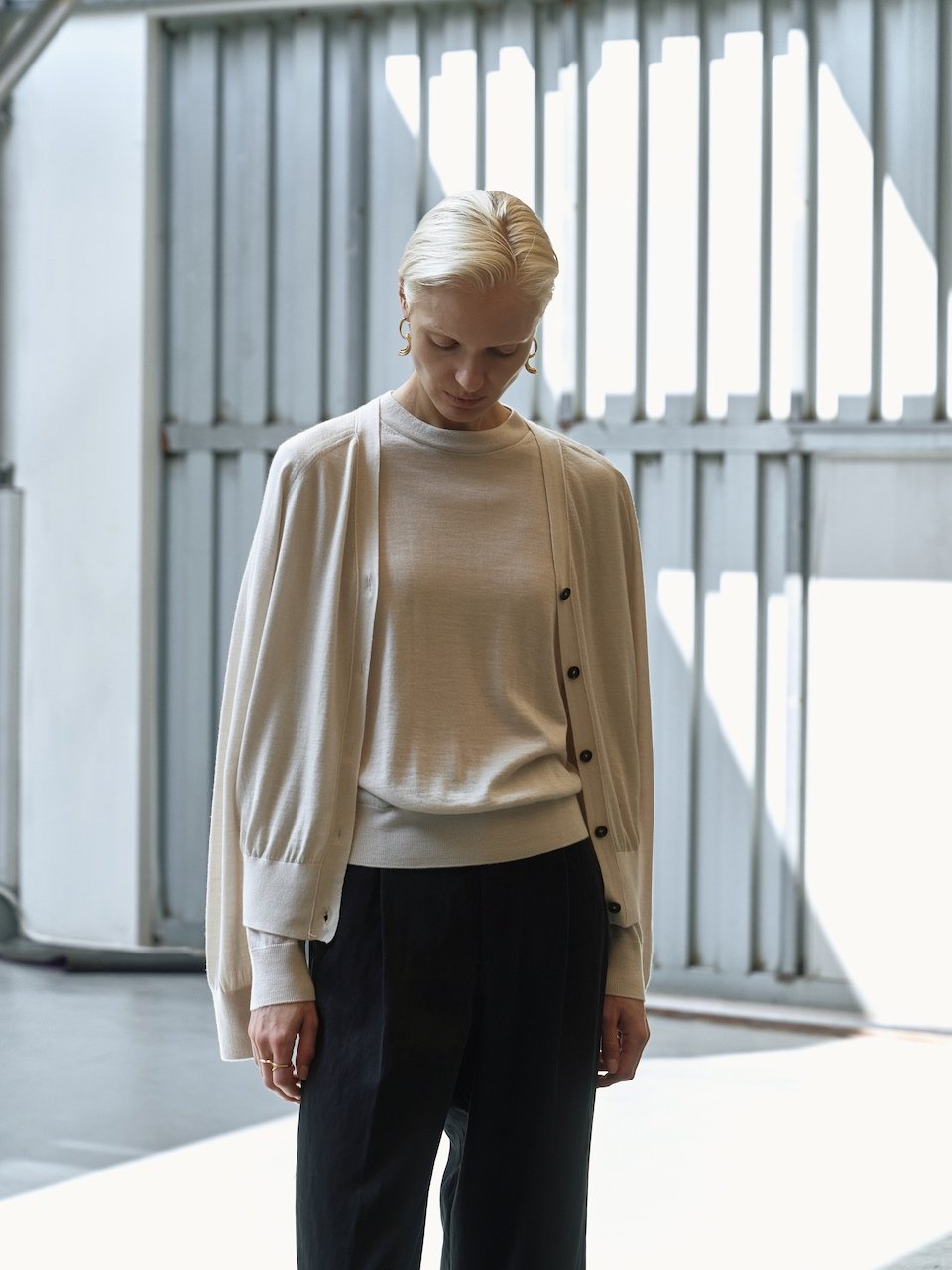 Silk cashmere pullover ivory - fasfas