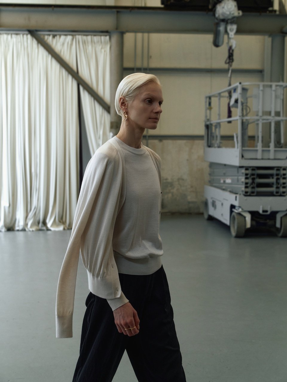 Silk cashmere pullover ivory - fasfas