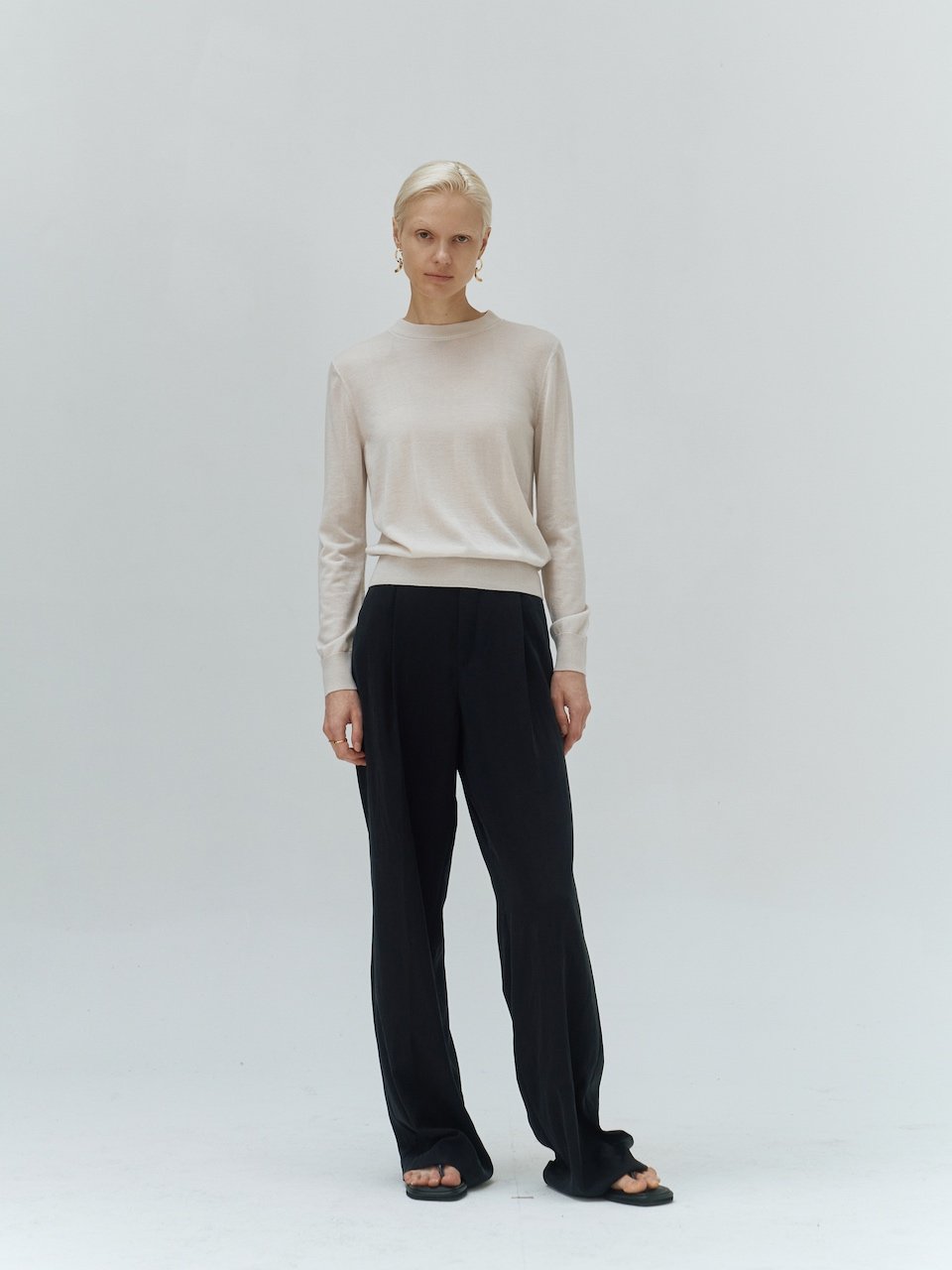 Silk cashmere pullover ivory - fasfas
