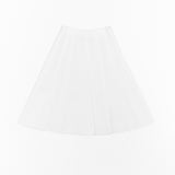 Unbalanced pleats skirt white