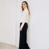 Super fine long skirt black – italy merino wool 100% - fasfas