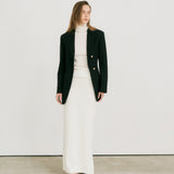 Super fine long skirt ivory – italy merino wool 100% - fasfas