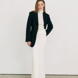 Super fine long skirt ivory – italy merino wool 100% - fasfas