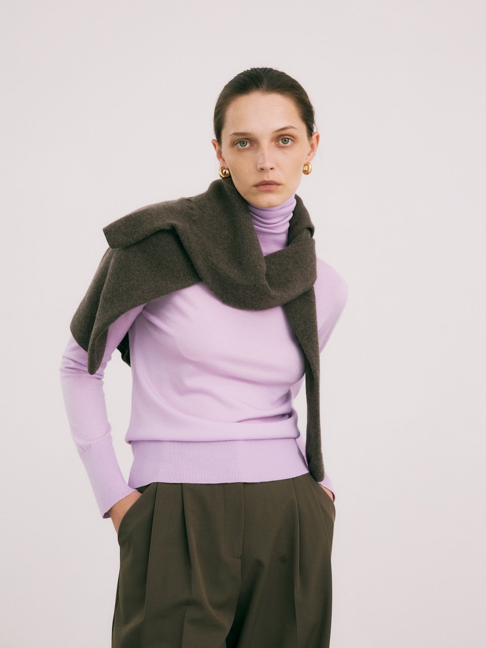 Super fine pullover lavender – italy merino wool 100% - fasfas