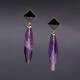 Amethyst idiocracy earrings(clip-on earrings) - fasfas