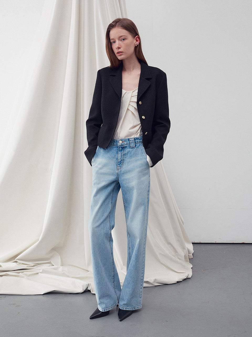 Denim cargo pants sky blue - fasfas