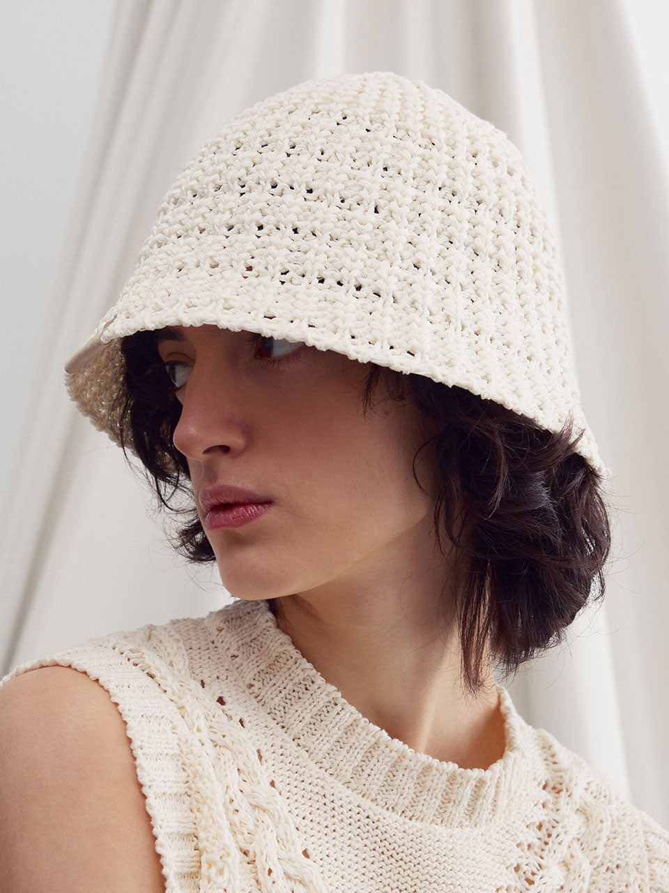 Crochet bucket hat white - fasfas