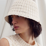 Crochet bucket hat white - fasfas