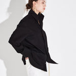 Pattie open collar shirt black - fasfas