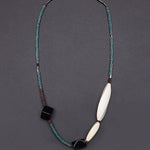 Heart-scouring tear neckpiece bluish green - fasfas