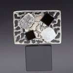 Druzy agate modernity brooch grey - fasfas