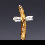 Cross brooch silver,gold - fasfas