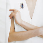 Dancing objet No.9 petit brooch blue - fasfas