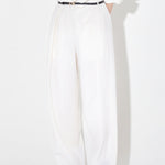 Lea pants with leather belt ivory - fasfas
