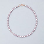 Lilac pastel purple pearl necklace (8mm) - fasfas