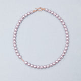 Lilac pastel purple pearl necklace (8mm) - fasfas