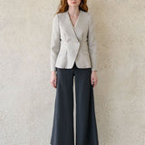 Slim fit v-neck tweed jacket