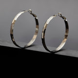 Hammer texture hoop earrings(3 colors) - fasfas