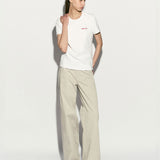Hoch geschnittene, elastische Bootcut-Hose Cloud