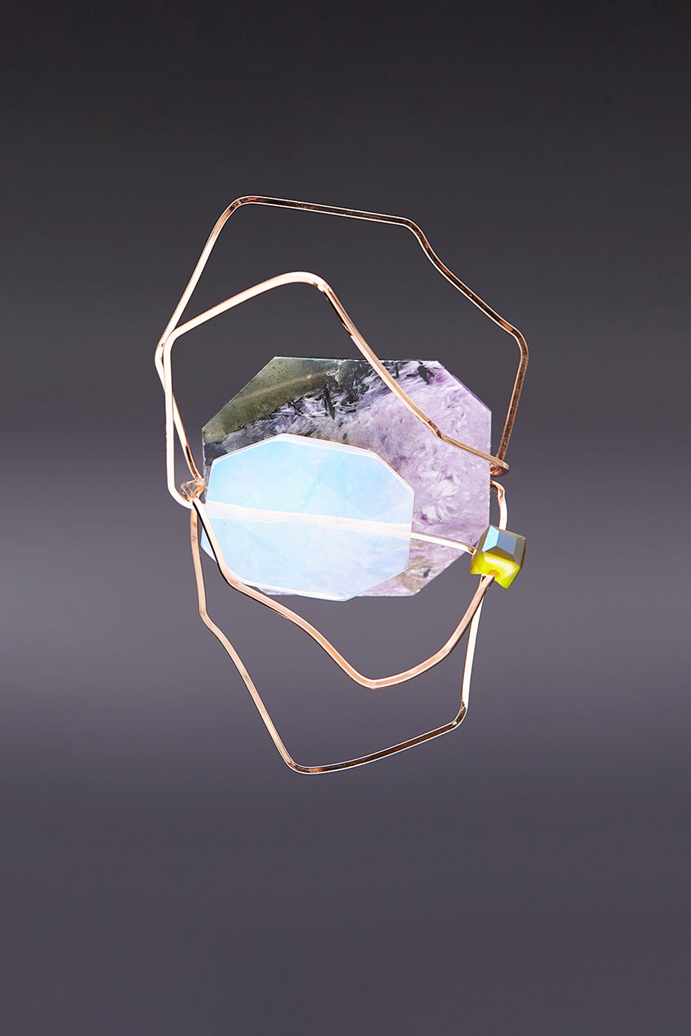 Charoite Geometric Brooch - fasfas