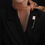 Peachmoonstone safety pin brooch - fasfas