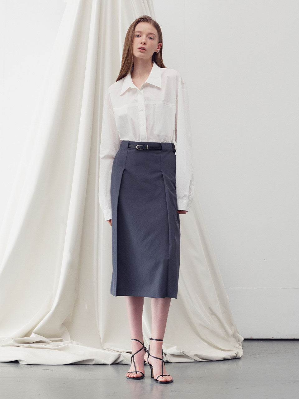 Side slited midi skirt - fasfas