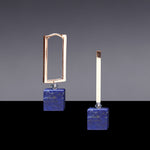 Lapis lazuli sqaure hoop earrings - fasfas