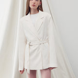 D-ring belted jacket Ivory - fasfas