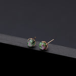 8mm rubyzoisite core earrings(clip-on-option) - fasfas