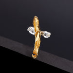 Cross brooch silver,gold - fasfas