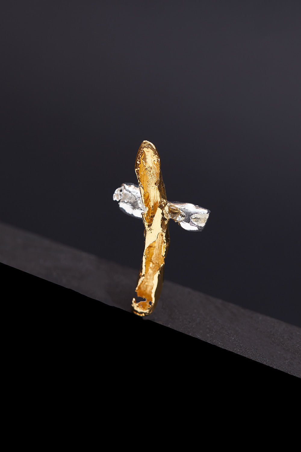 Cross brooch silver,gold - fasfas