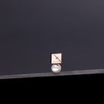 Dual onyx 8mm white pearl earrings(clip-on earrings) - fasfas